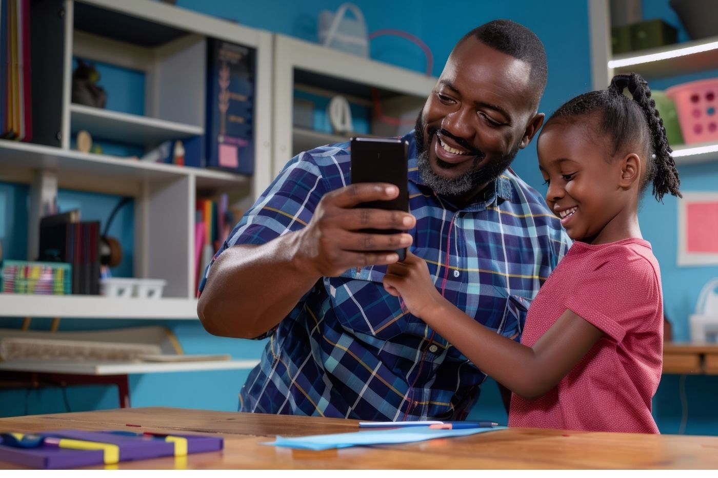 Hands-on parental controls workshop with a parent and child