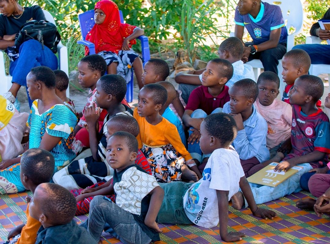 Children listening during NGUVU YA UPENDO Charity at Permanent Home of Glory, Bagamoyo