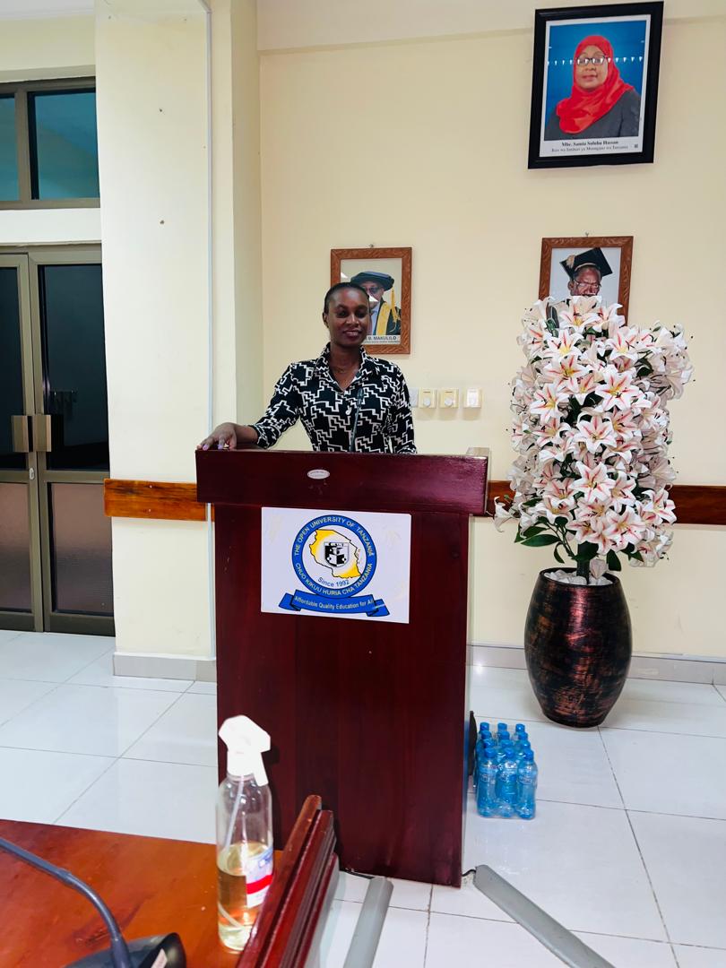 Celina Didas founder of Eagle Sight Charity speaking during the first members meeting in Dar es Salaam Tanzania